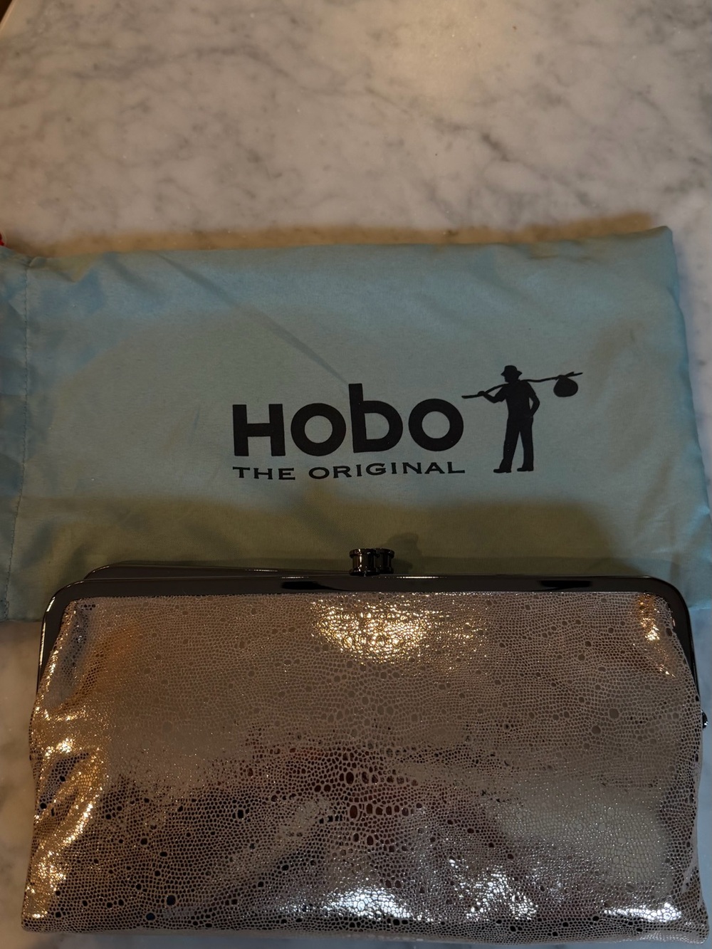 HOBO Lauren clutch Metallic Gold Sequin Frame Clutch